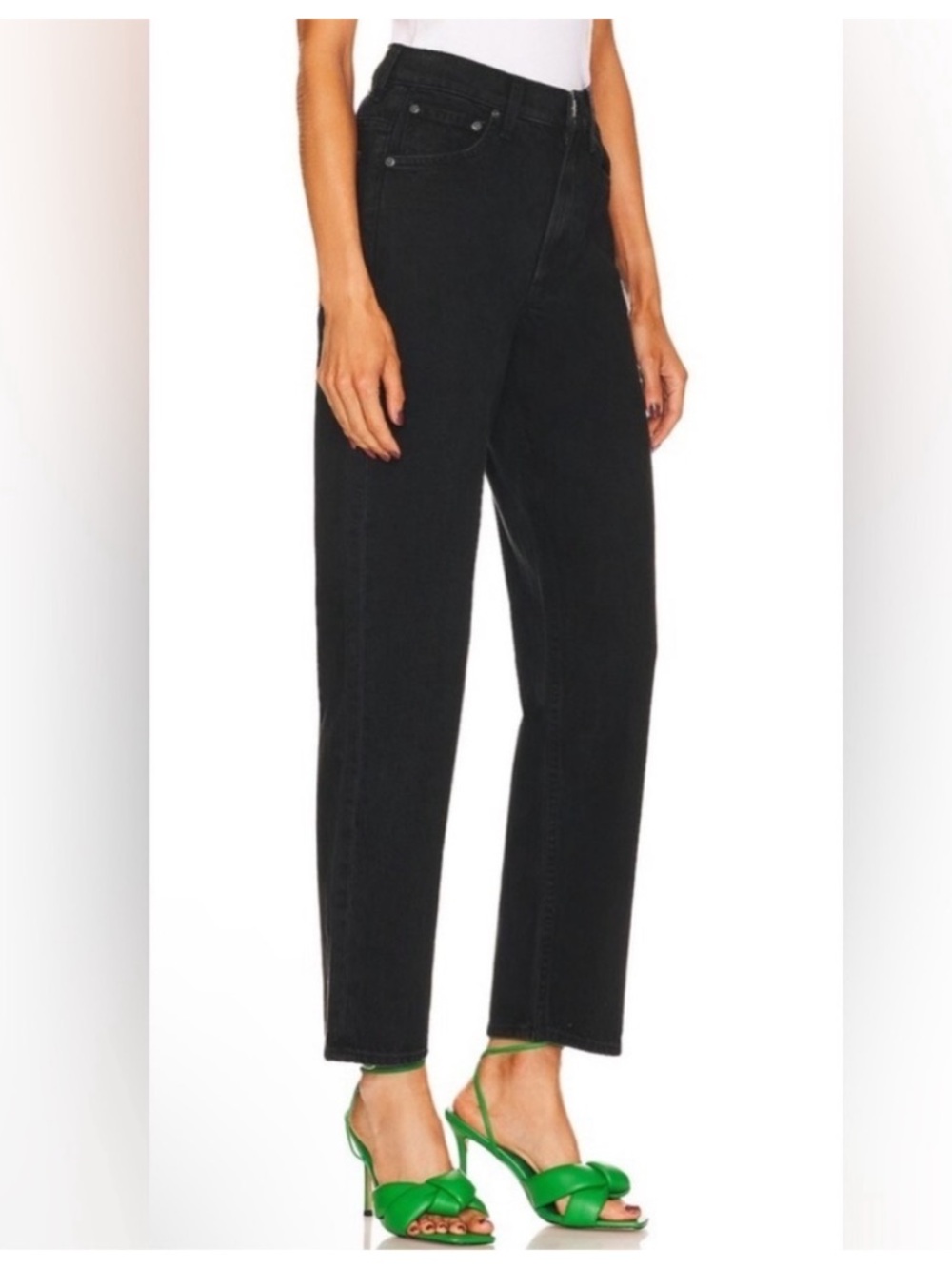 MOTHER SNACKS! High Waisted Double Stack Hover Jeans Smacking Good Black size 27